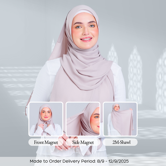 Tag n' Go Max [2M] | Premium Korean Chiffon in Khaki