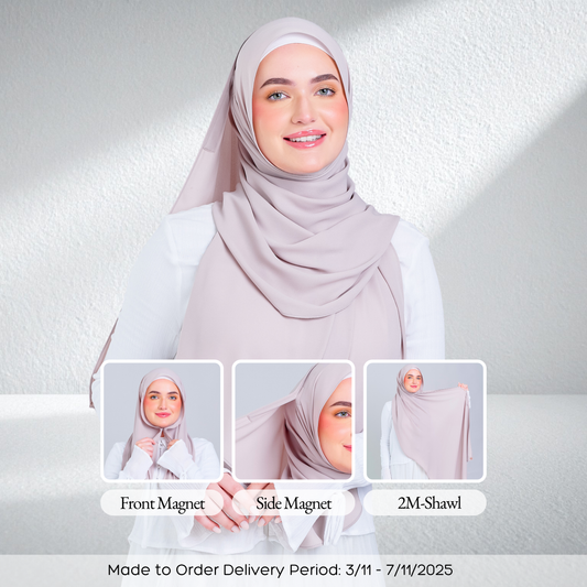 Tag n' Go Max [2M] | Premium Korean Chiffon in Khaki