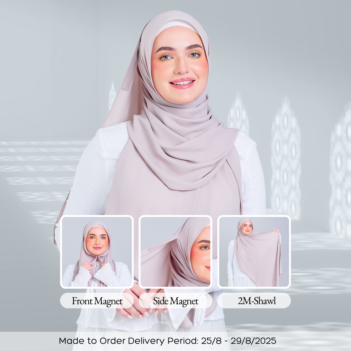 Tag n' Go Max [2M] | Premium Korean Chiffon in Khaki