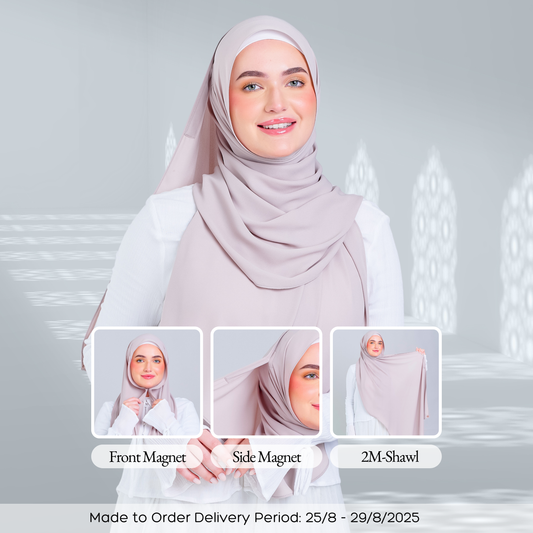 Tag n' Go Max [2M] | Premium Korean Chiffon in Khaki