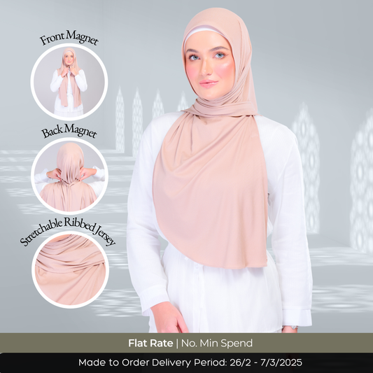 Instant Tag n' Go Shawl | Ribbed Jersey in Khaki