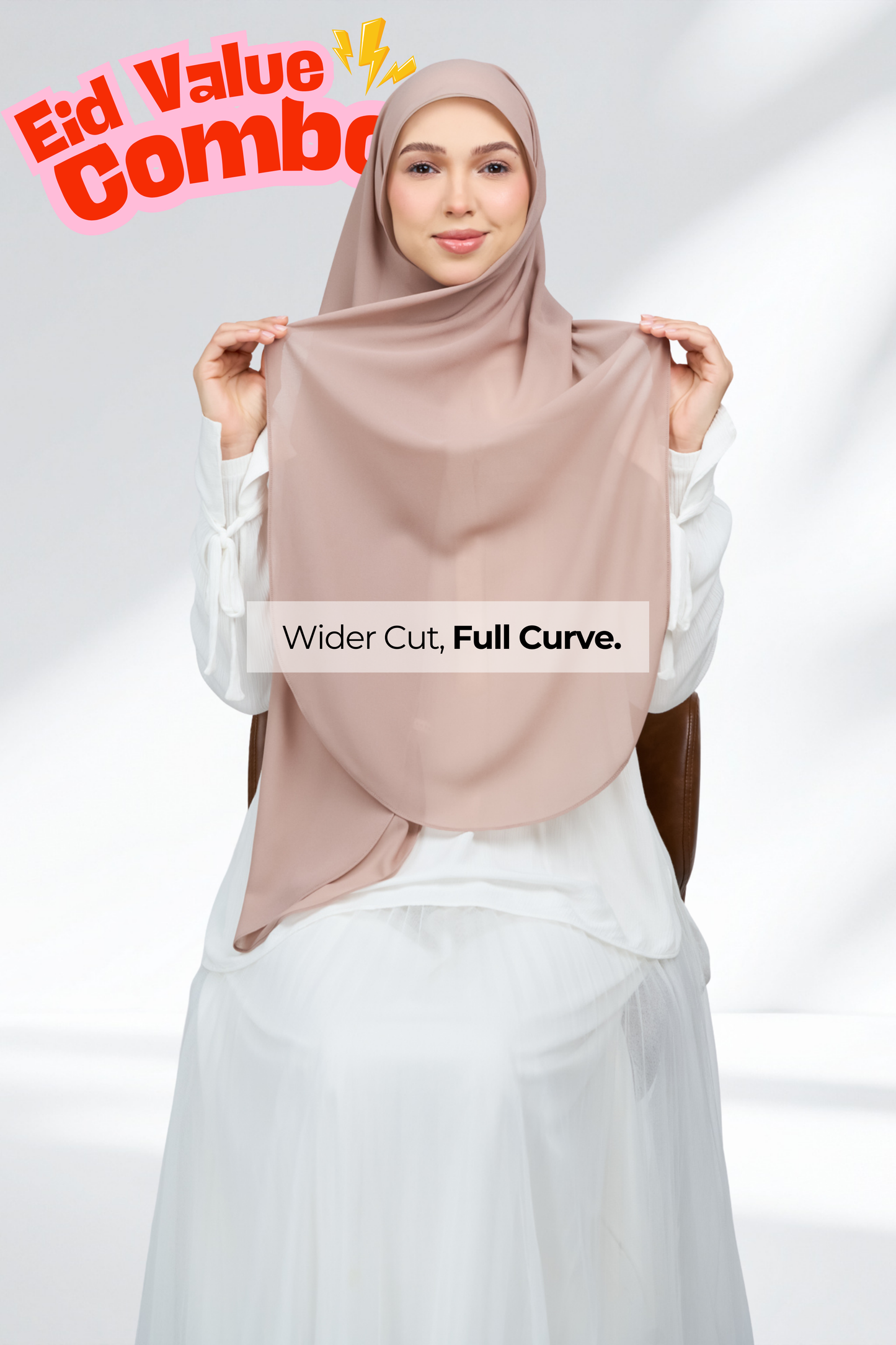 HX Curve x Rhea Selendang in Latte