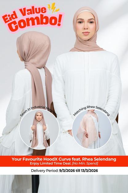 HX Curve x Rhea Selendang in Latte