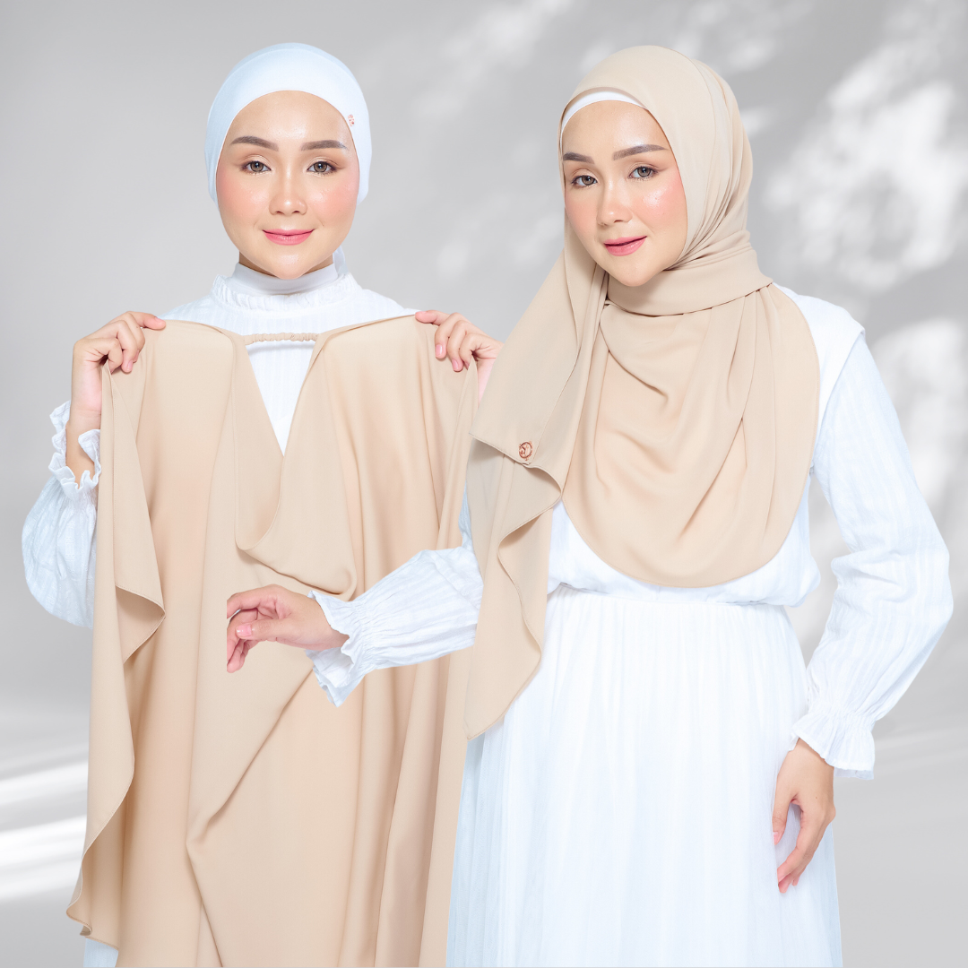 Semi-Instant Sarongje | Chiffon Silk in Latte