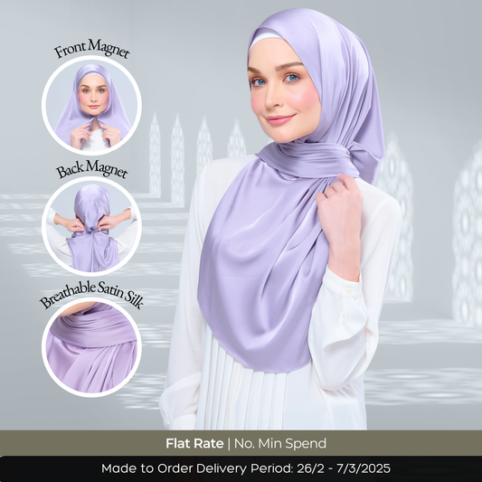 Instant Tag n' Go Shawl | Satin Silk in Lavender Blush