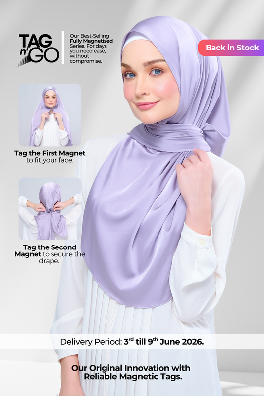 Instant Tag n' Go Shawl | Satin Silk in Lavender Blush