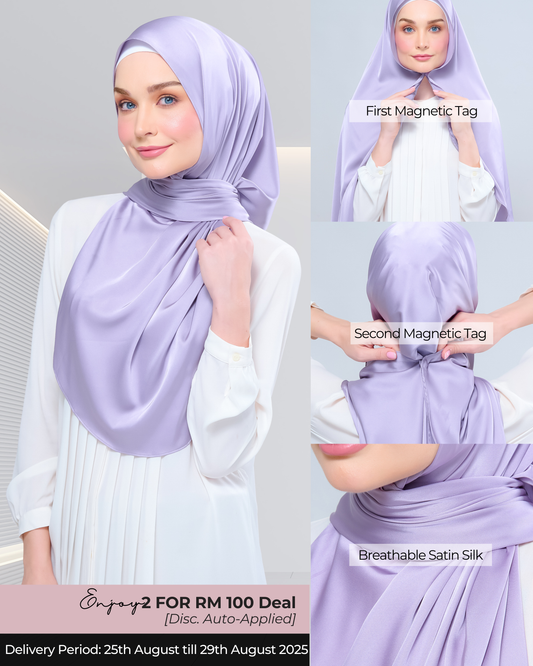 Instant Tag n' Go Shawl | Satin Silk in Lavender Blush