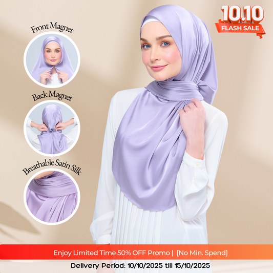Instant Tag n' Go Shawl | Satin Silk in Lavender Blush