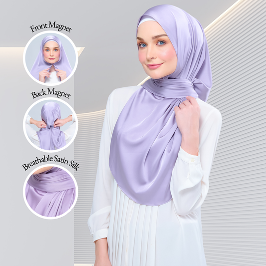 Instant Tag n' Go Shawl  | Satin Silk in Lavender Blush