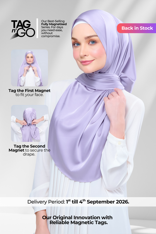 Instant Tag n' Go Shawl | Satin Silk in Lavender Blush