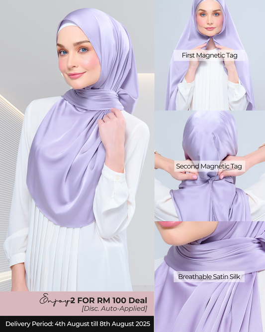 Instant Tag n' Go Shawl | Satin Silk in Lavender Blush