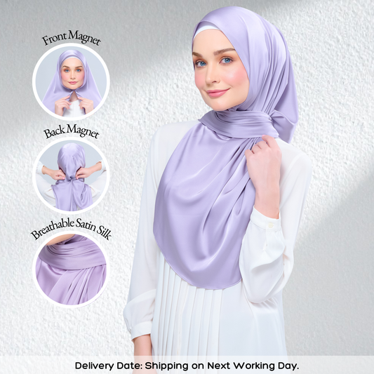 Instant Tag n' Go Shawl | Satin Silk in Lavender Blush