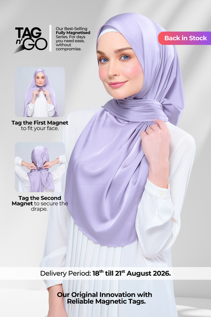 Instant Tag n' Go Shawl | Satin Silk in Lavender Blush