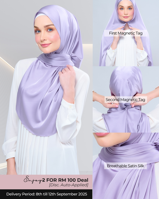 Instant Tag n' Go Shawl | Satin Silk in Lavender Blush