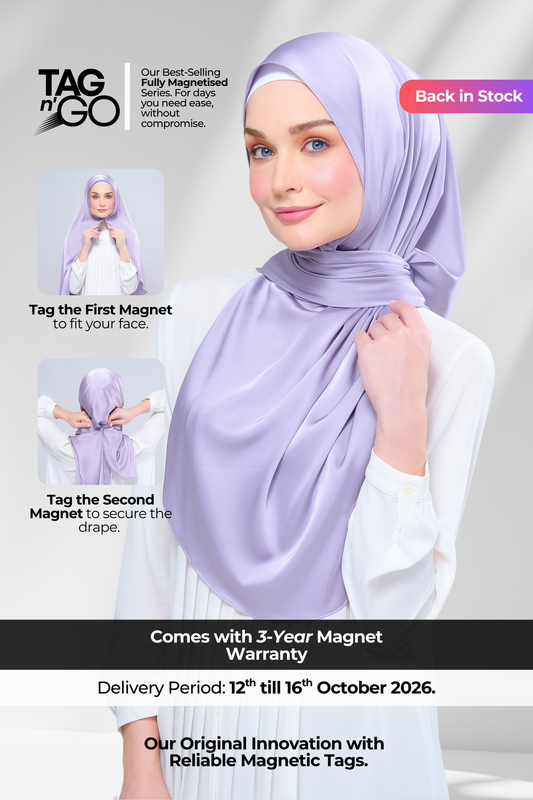 Instant Tag n' Go Shawl | Satin Silk in Lavender Blush