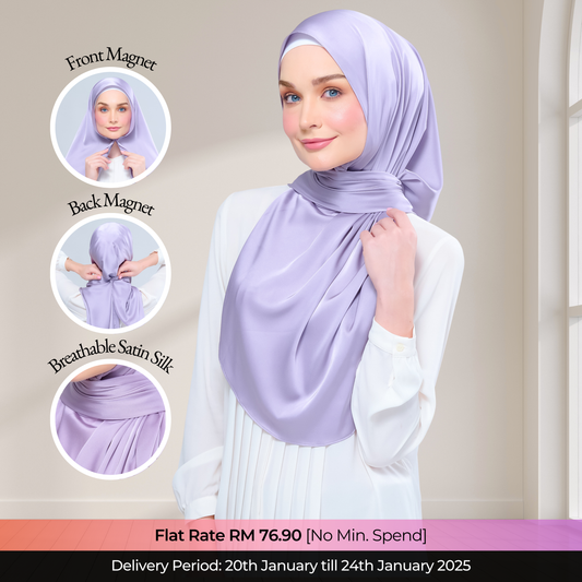 Instant Tag n' Go Shawl  | Satin Silk in Lavender Blush