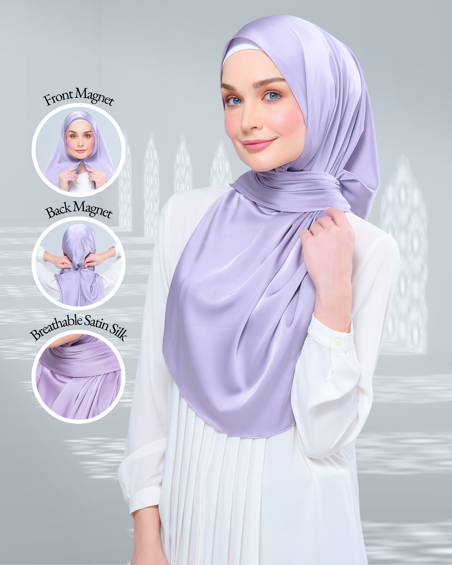 Instant Tag n' Go Shawl | Satin Silk in Lavender Blush