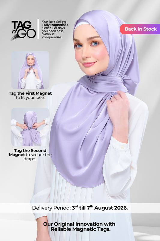 Instant Tag n' Go Shawl | Satin Silk in Lavender Blush