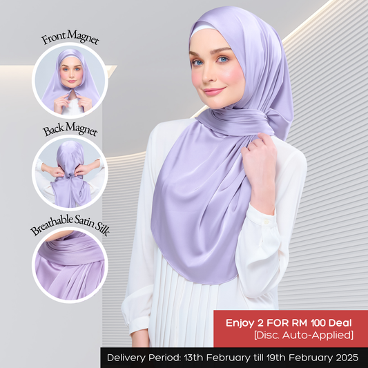 Instant Tag n' Go Shawl  | Satin Silk in Lavender Blush