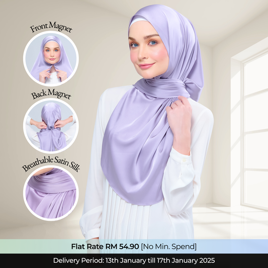 Instant Tag n' Go Shawl  | Satin Silk in Lavender Blush