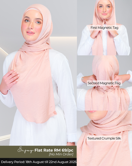 Instant Tag n' Go Shawl | Textured Silk in Light Coral