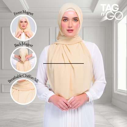 [As-Is] Instant Tag n' Go Shawl l Chiffon Silk in Light Daffodil