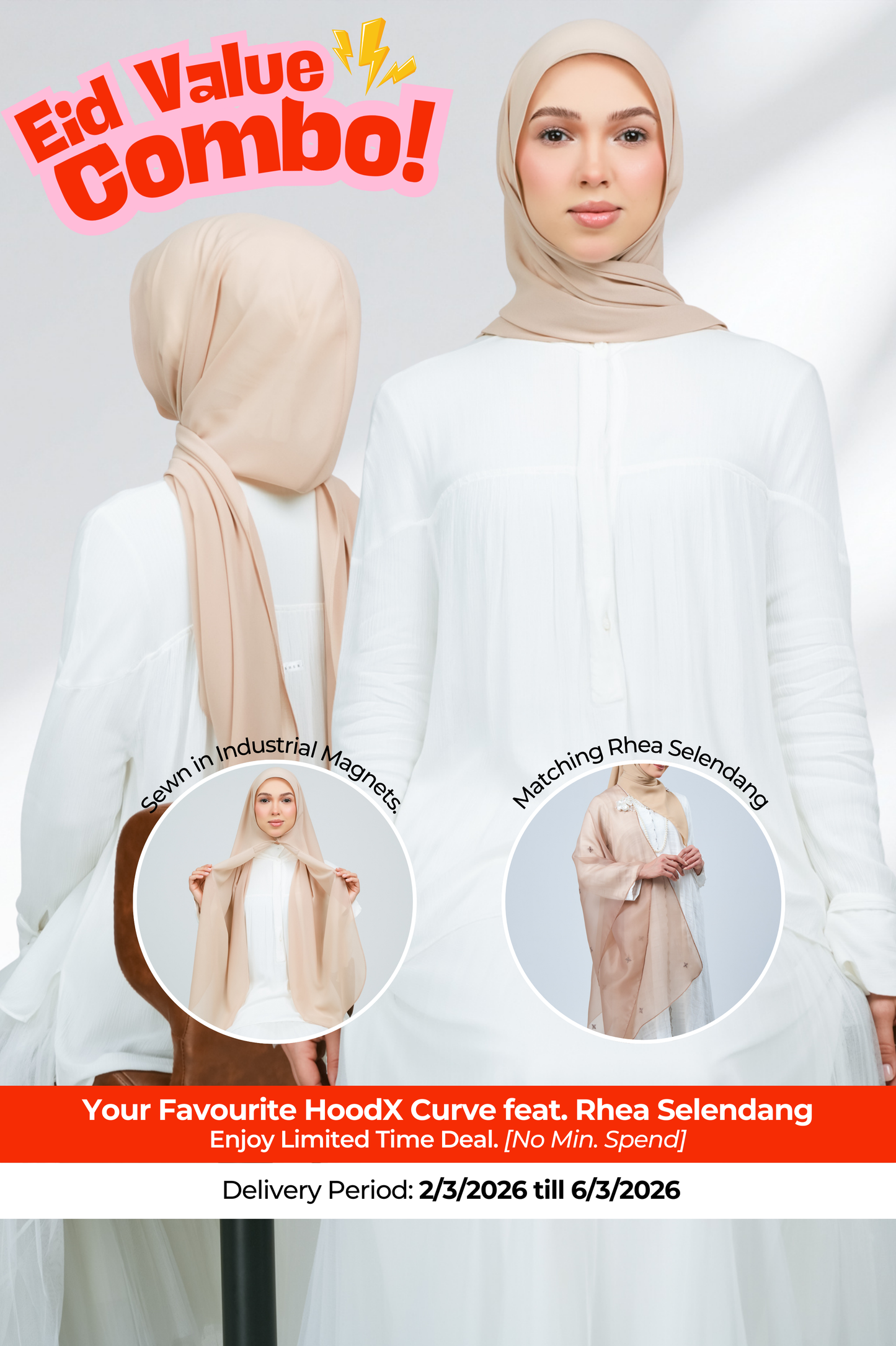 HX Curve x Rhea Selendang in Light Fawn