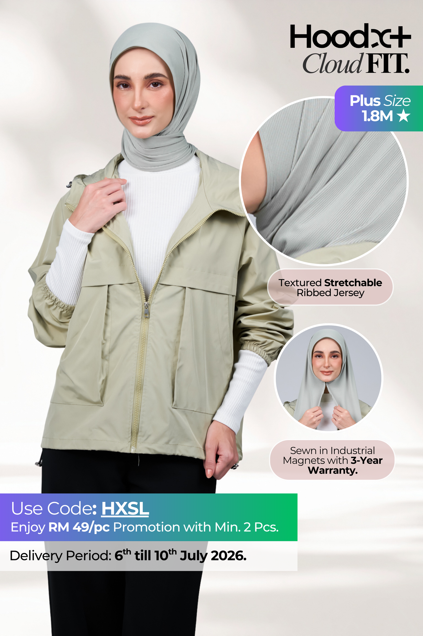 HoodX+ CloudFit in Light Green