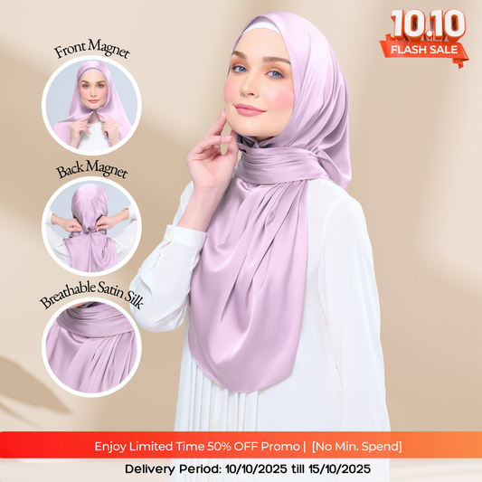 Instant Tag n' Go Shawl | Satin Silk in Light Orchid