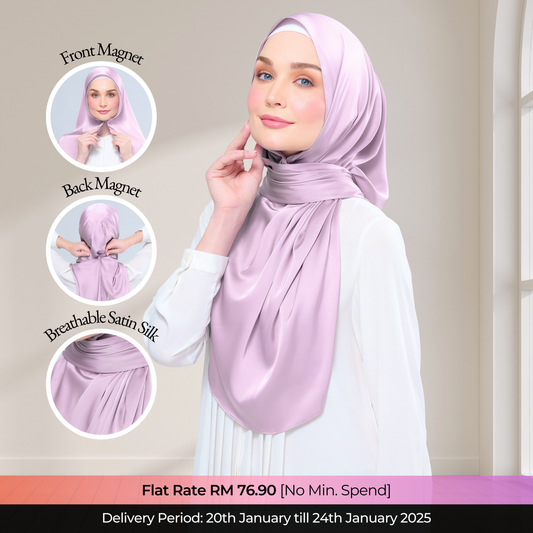 Instant Tag n' Go Shawl  | Satin Silk in Light Orchid