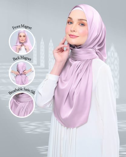 [As-Is] Instant Tag n' Go Shawl l Satin Silk in Light Orchid