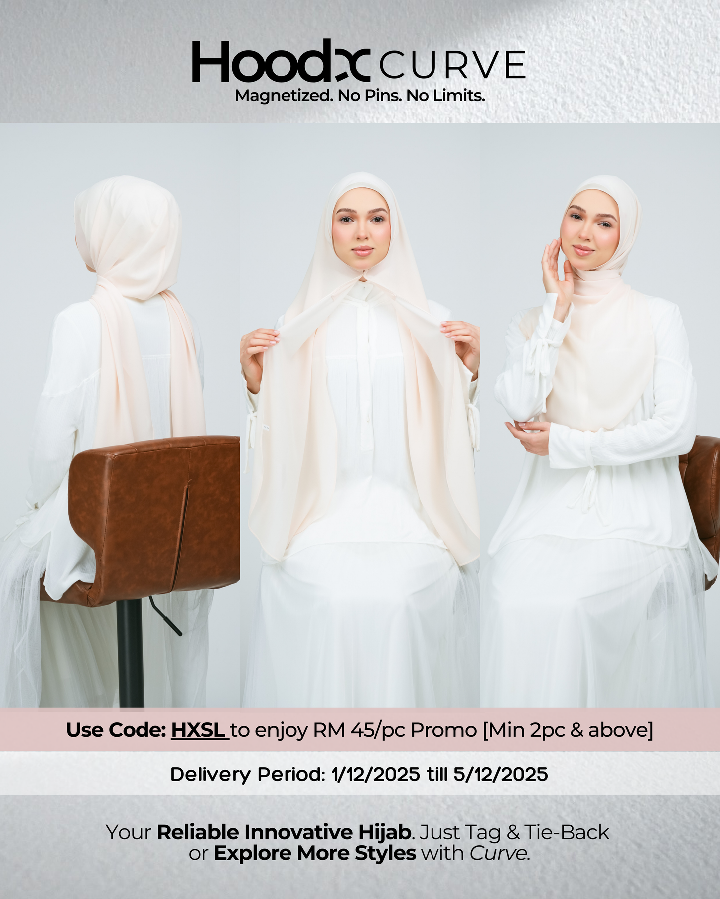 HoodX Curve in Light Peach