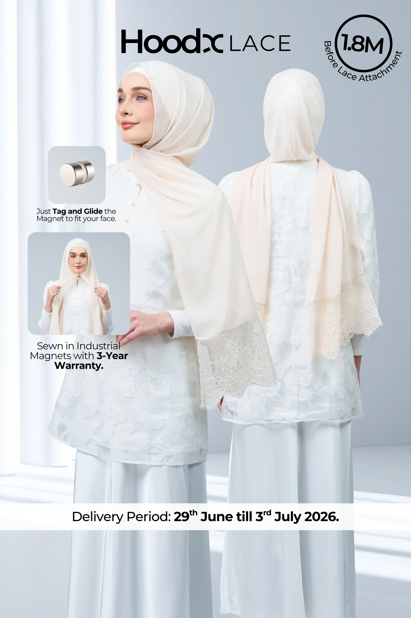 HoodX Lace in Light Nude