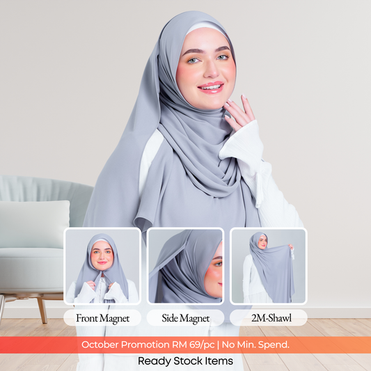 Tag n' Go Max [2M] | Premium Korean Chiffon in Light Platinum