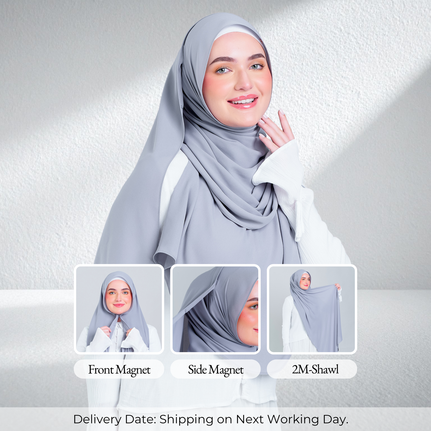 Tag n' Go Max [2M] | Premium Korean Chiffon in Light Platinum