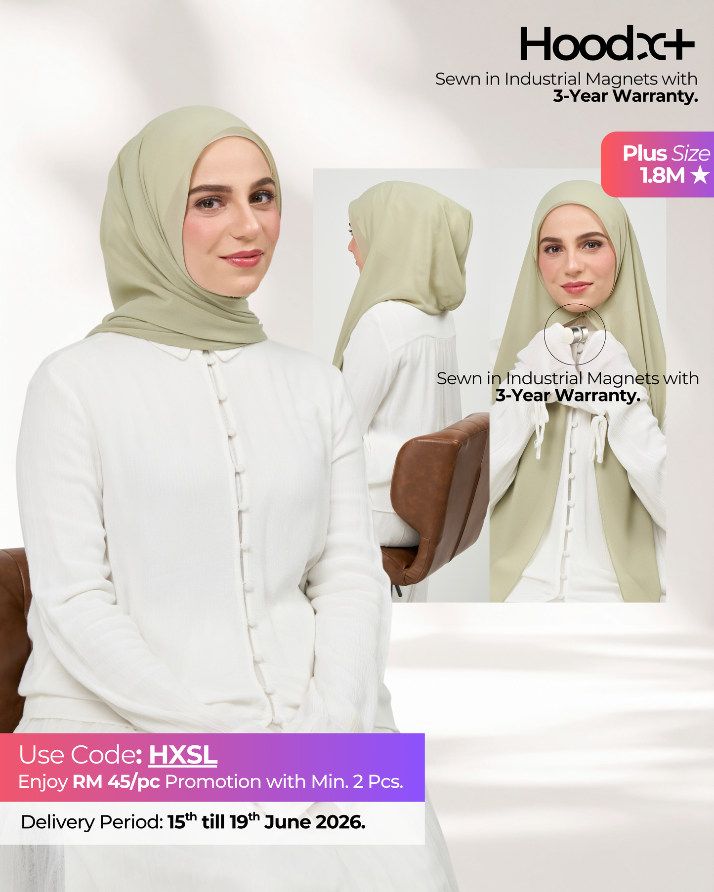 HoodX⁺Plus in Light Sage