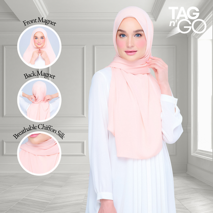 [As-Is] Instant Tag n' Go Shawl l Chiffon Silk in Light Salmon