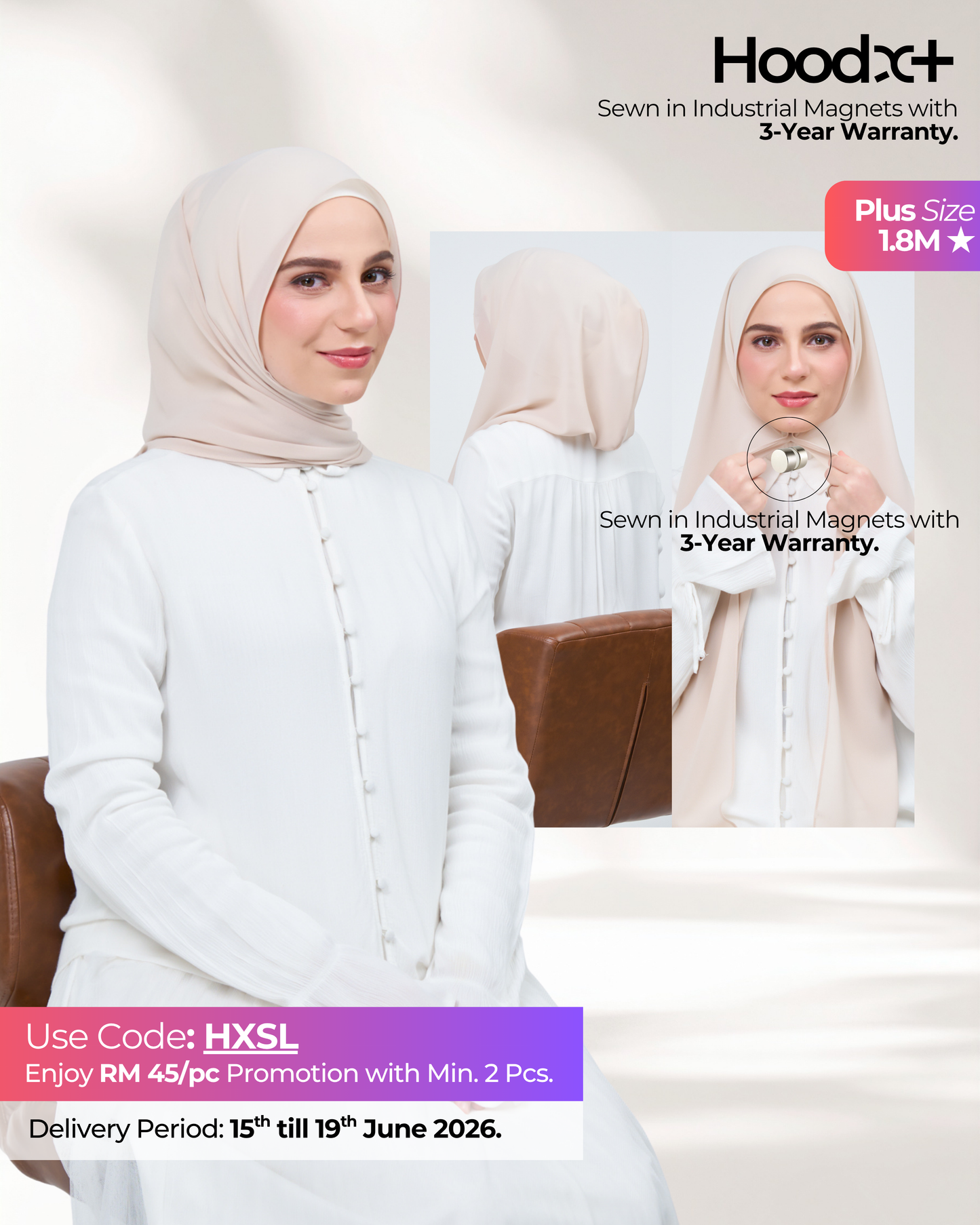 HoodX⁺Plus in Light Sand