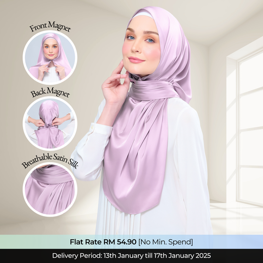 Instant Tag n' Go Shawl  | Satin Silk in Light Orchid