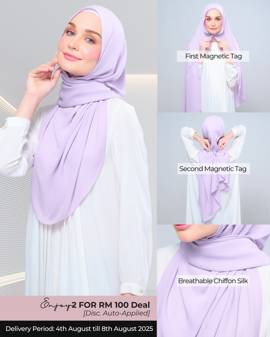 Instant Tag n' Go Shawl l Chiffon Silk 1.0 in Lilac
