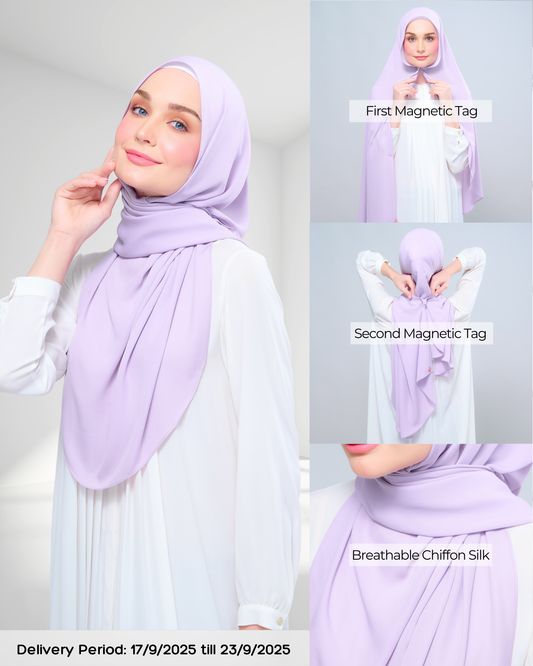 Instant Tag n' Go Shawl l Chiffon Silk 1.0 in Lilac