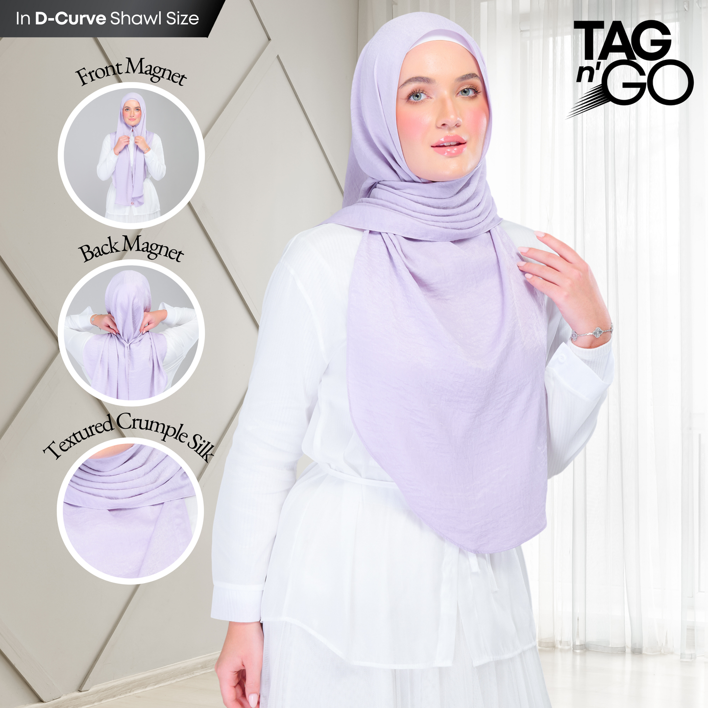 [As-Is] Instant Tag n' Go Shawl | Textured Silk in Lilac
