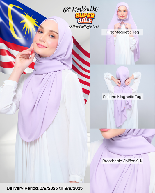 Instant Tag n' Go Shawl l Chiffon Silk 1.0 in Lilac