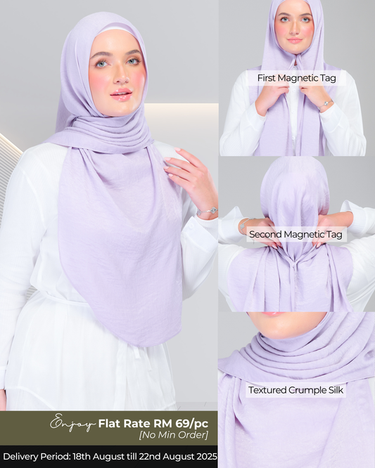 Instant Tag n' Go Shawl | Textured Silk in Lilac