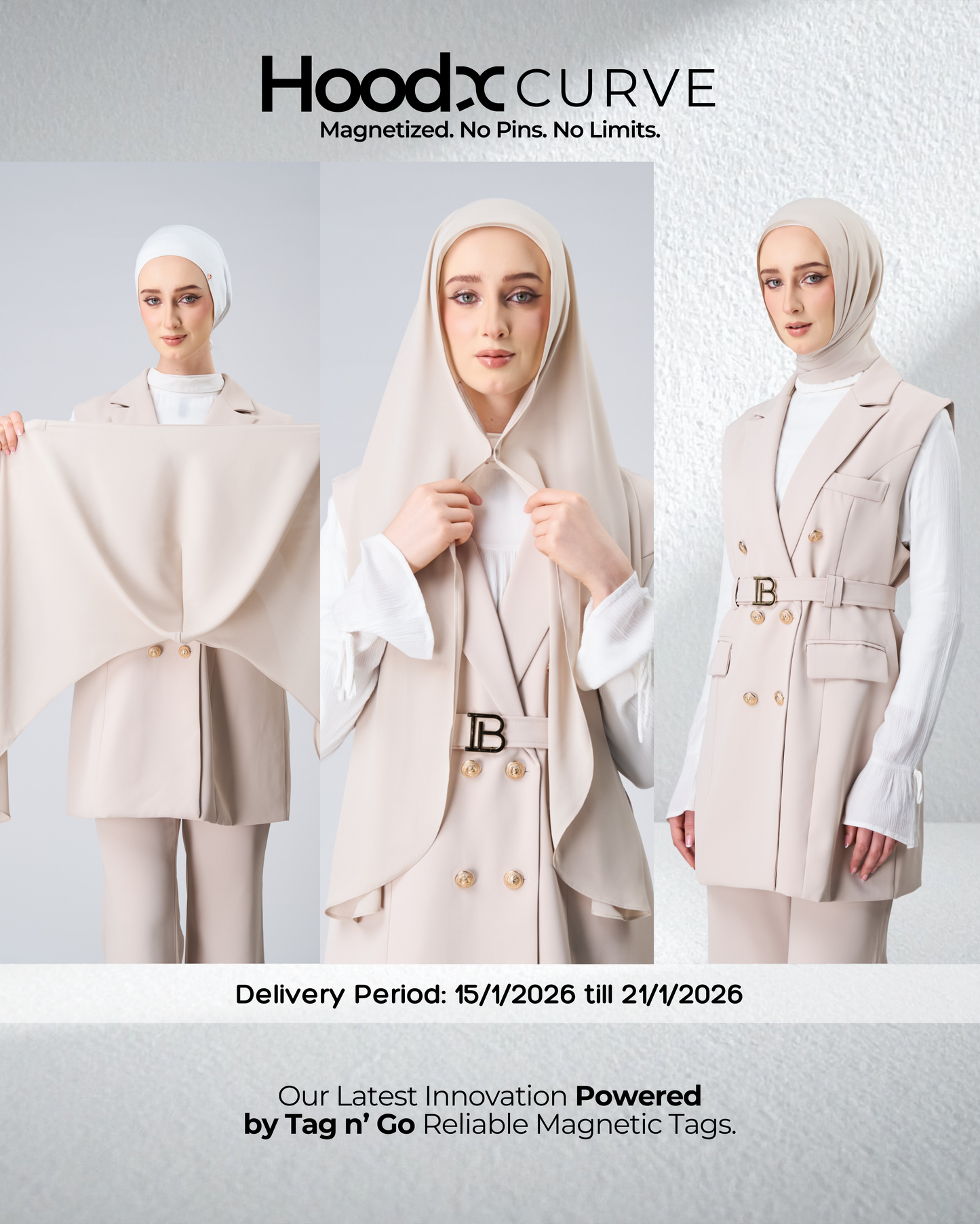 HoodX Curve in Linen Dust [Korean Chiffon]