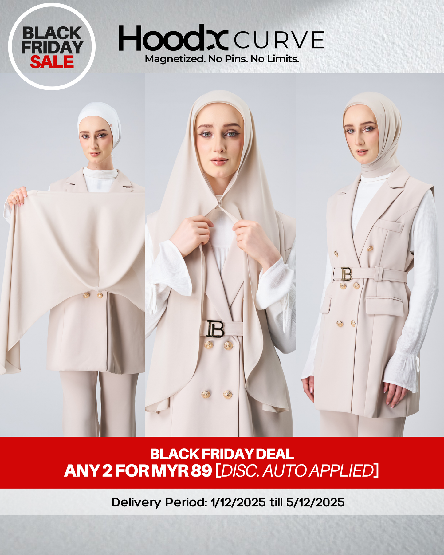 [BFS] HoodX Curve in Linen Dust [Korean Chiffon]