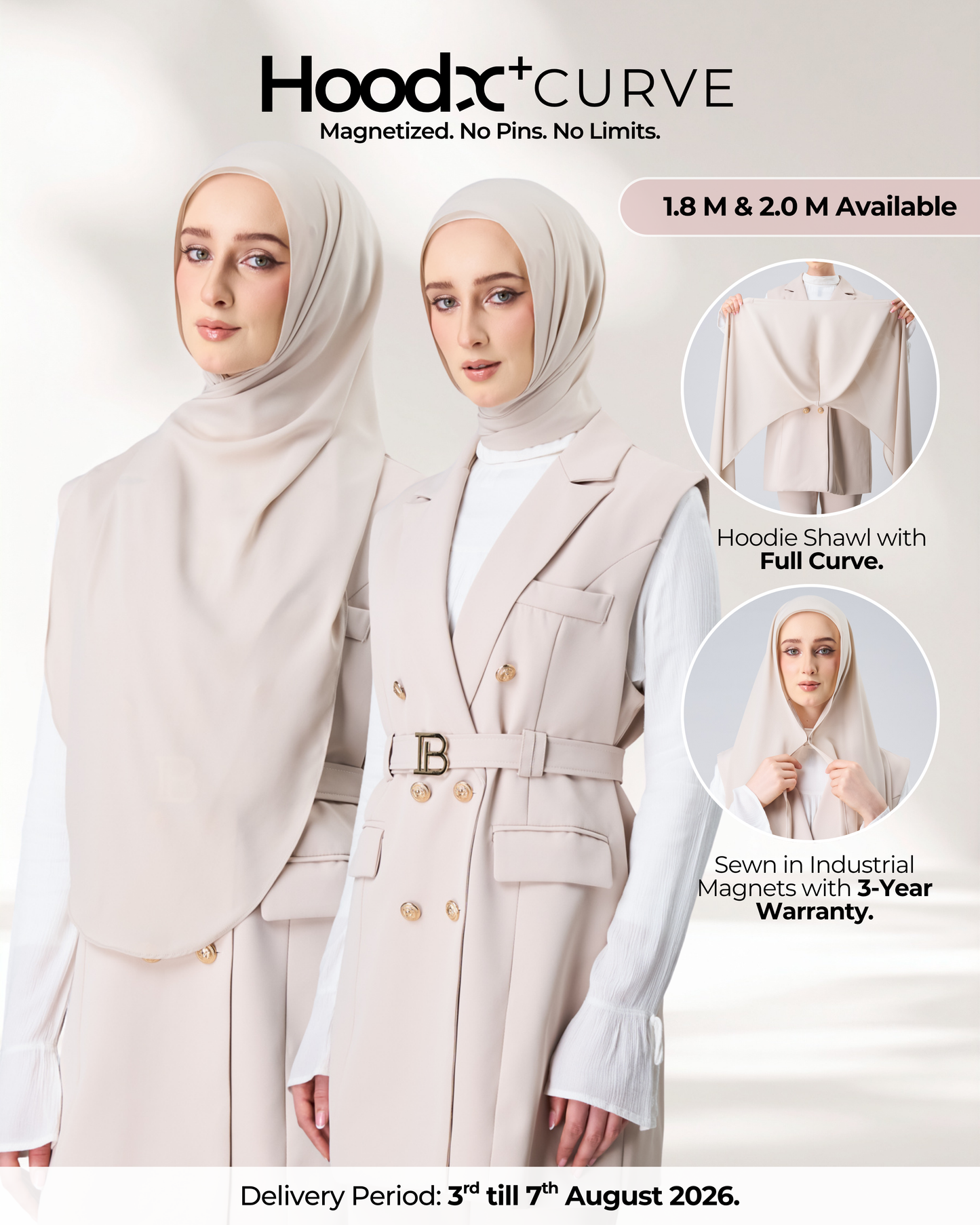 HoodX⁺Plus Curve in Linen Dust [Korean Chiffon]