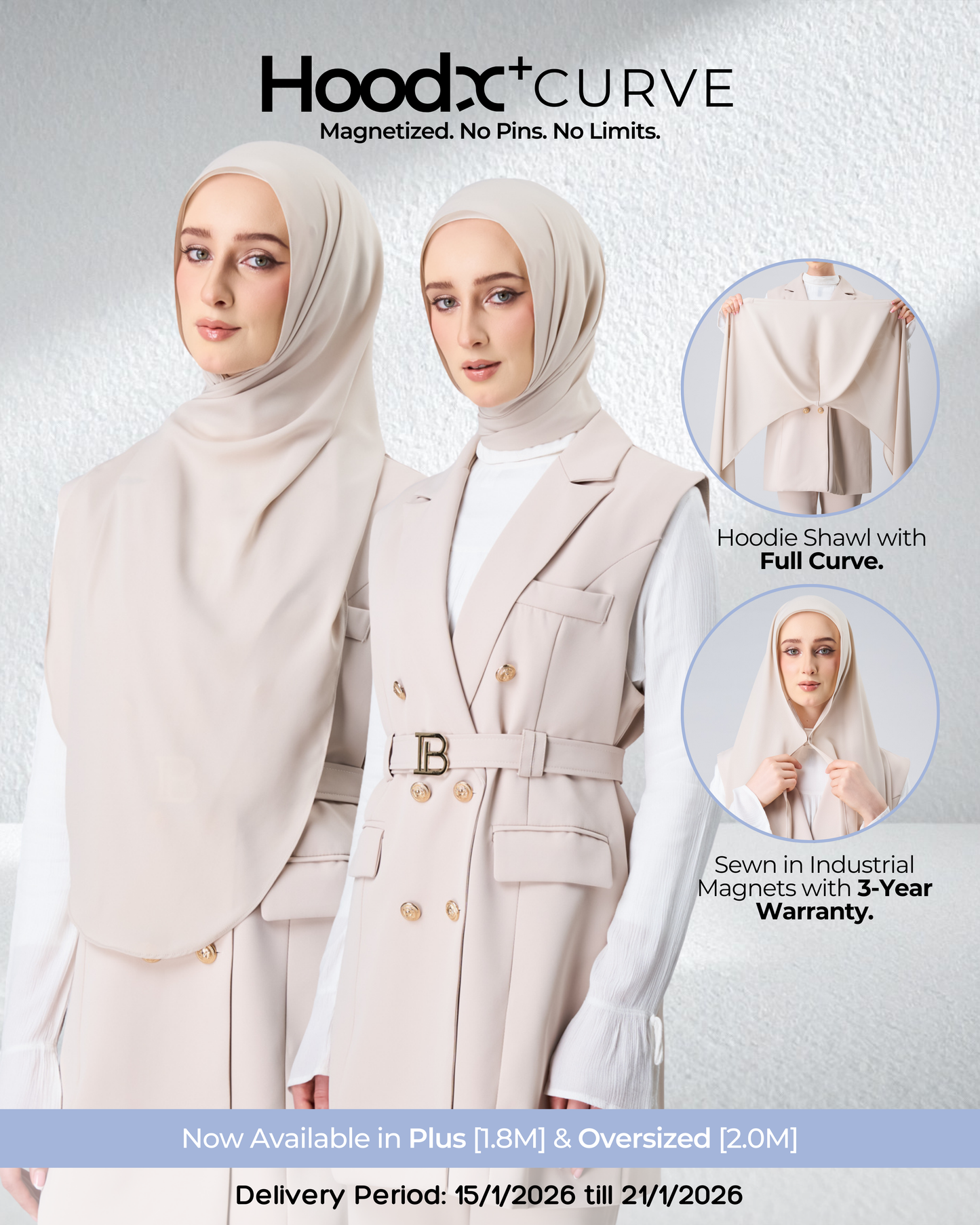 HoodX⁺Plus Curve in Linen Dust [Korean Chiffon]