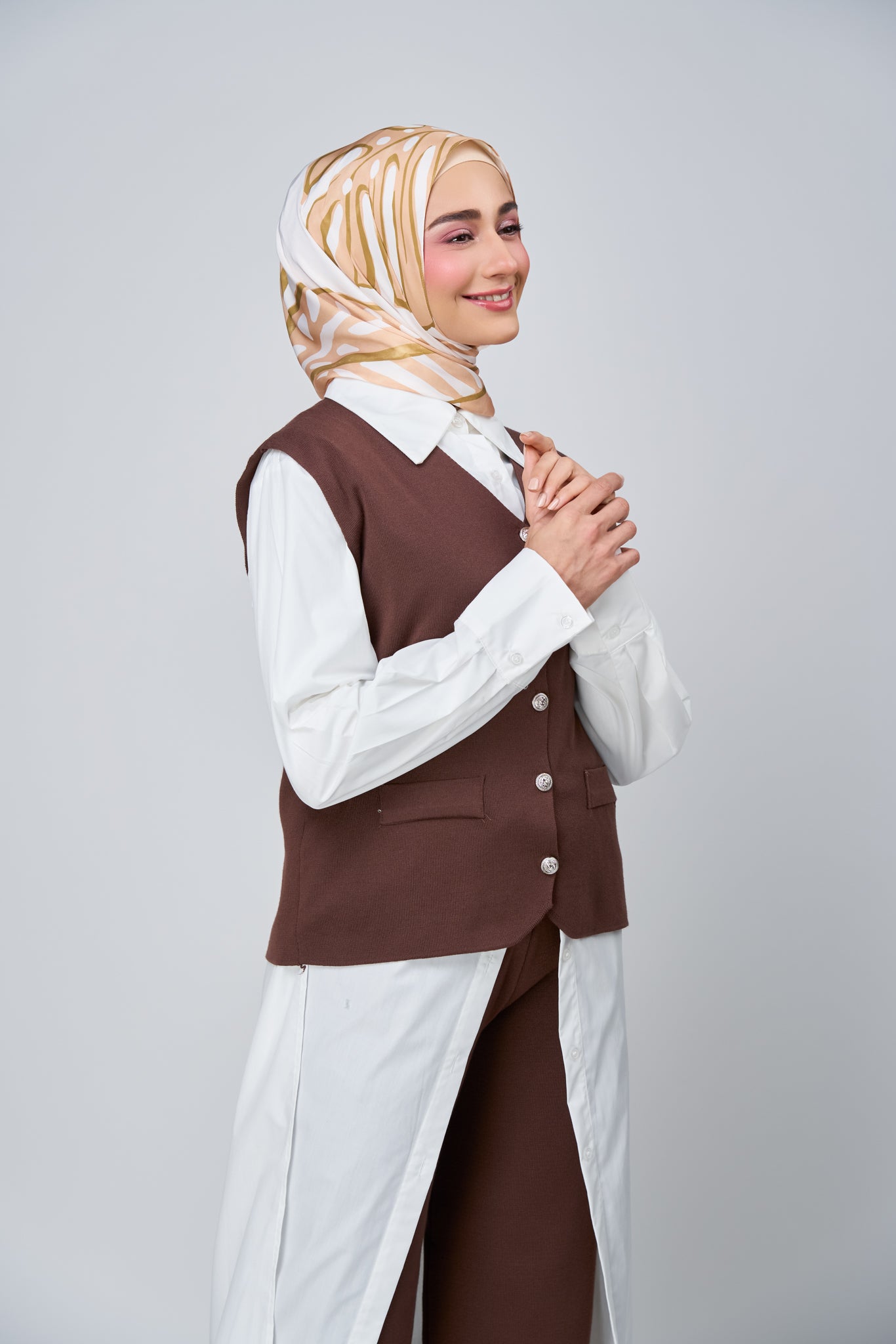 [★New] HoodX Printed Set in Linen Leaf