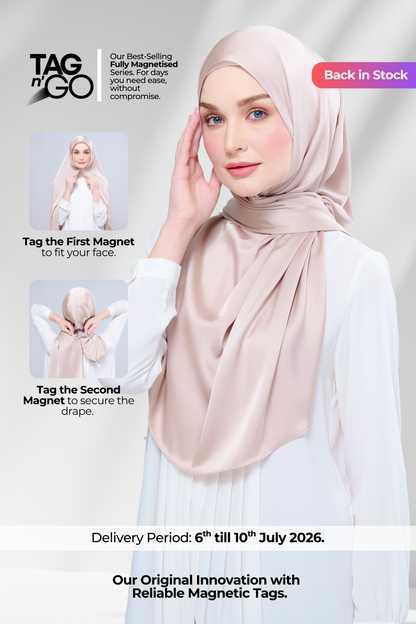 Instant Tag n' Go Shawl | Satin Silk in Linen Taupe